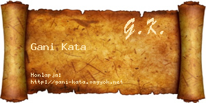 Gani Kata névjegykártya